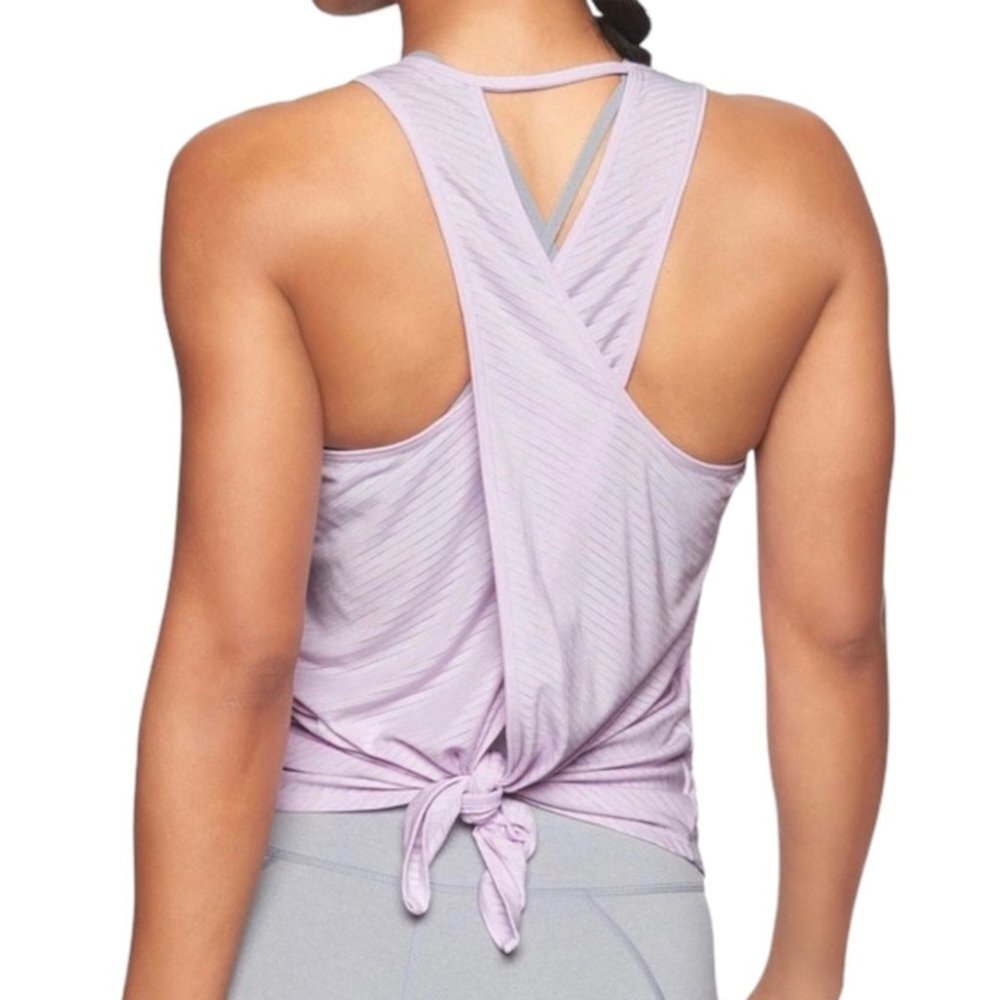 Athleta Essence Texture Tie Back Tank‎ Top Women’s Size XS Purple